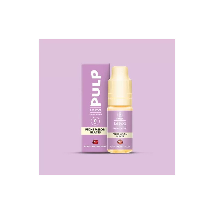 E-liquide - Le Pod Liquide Pêche Melon Glacés - 10ml - PULP Nic Salt